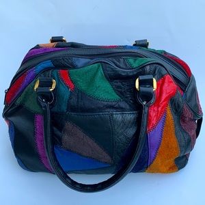 Beautiful vintage patchwork bag purse satchel. Soft material.
